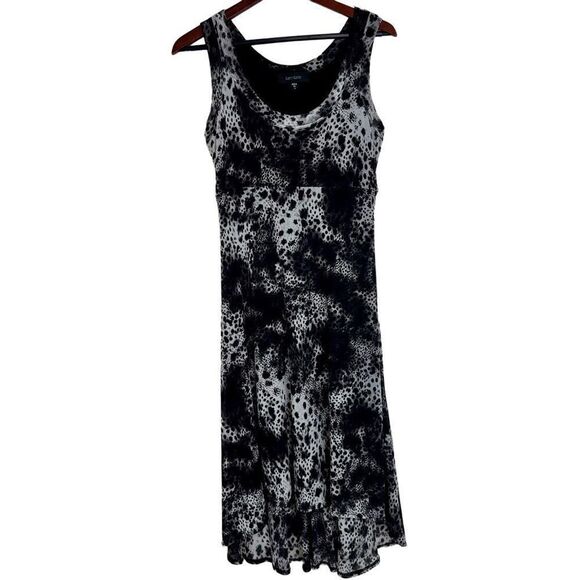 Karen Kane Womens Abstract Leopard Print Midi Dress Medium Sleeveless Nylon Mesh - Picture 1 of 11